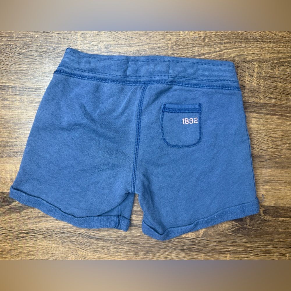 Y2K Abercrombie Kids Blue Sweat Shorts New York Fitch Logo Girls Size Small - Picture 2 of 5